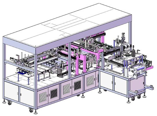 Línea de producción integrada de carga de vidrio automatizada y montaje de cableado/tendido de EVA para paneles solares